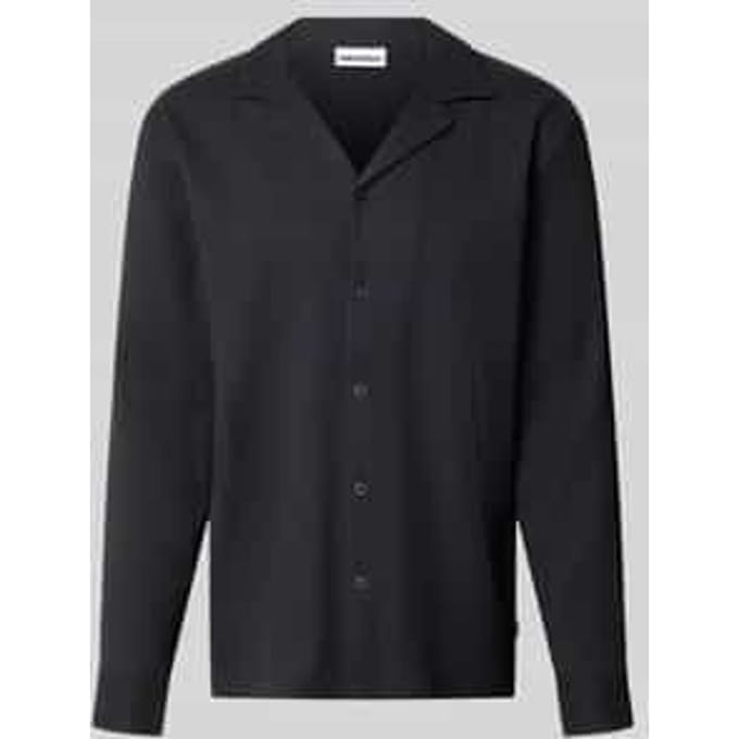 regular fit overhemd met lange mouwen in plissé-look