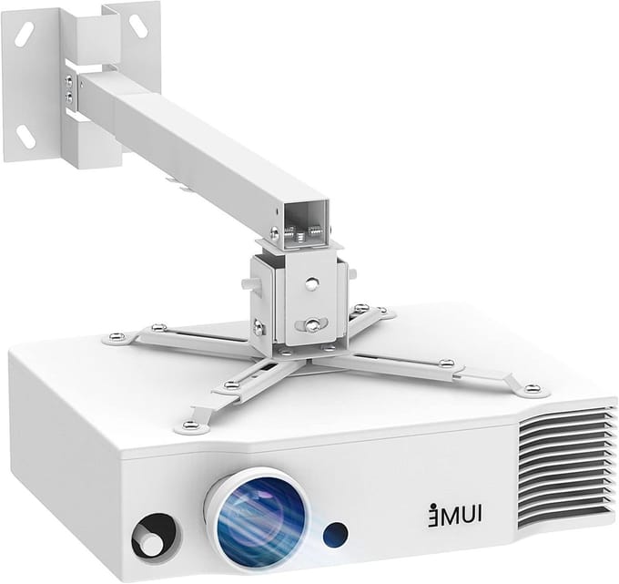 Projectormontage - Projectorbeugel Plafond - Thuisbioscoop Opzetten - Universele Montage - 20 kg Laadvermogen - Wit