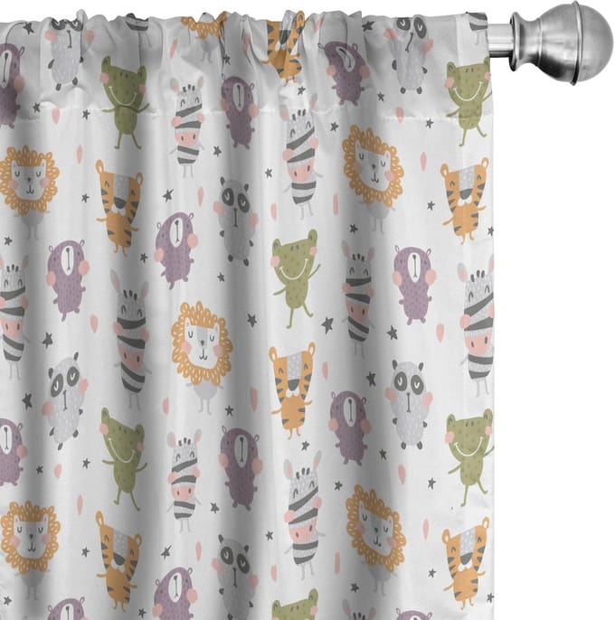 ABAKUHAUS Zoo Gordijnen – 2x75x245 cm – Multicolor