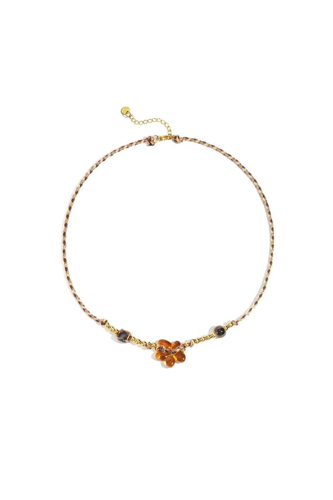 Polyester kralenketting Bloemen - Verkleurt niet - Goudlief.nl