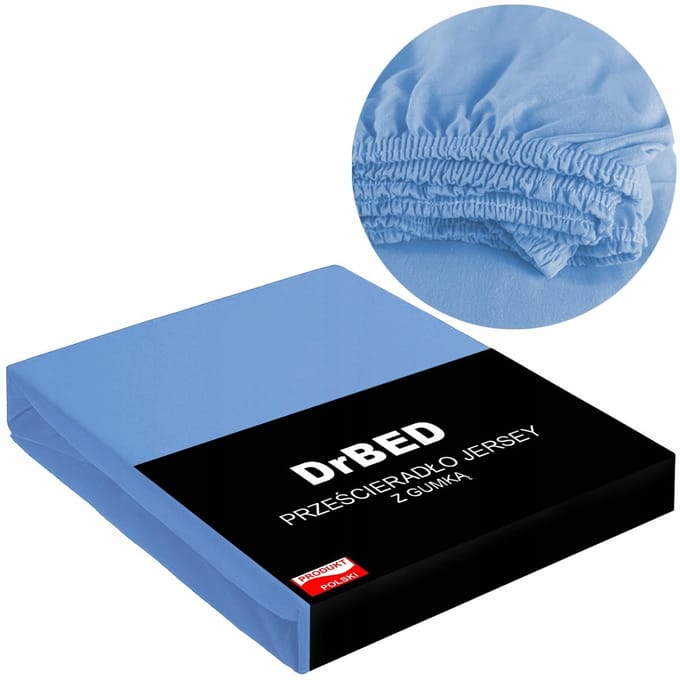 DrBED Jersey - Hoeslaken - 140x200cm - Lichtblauw - Ademend - Elastisch