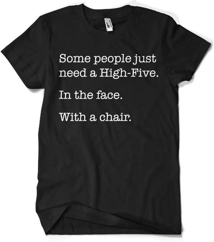 Hybris Some People Just Need A High Five T-shirt Zwart