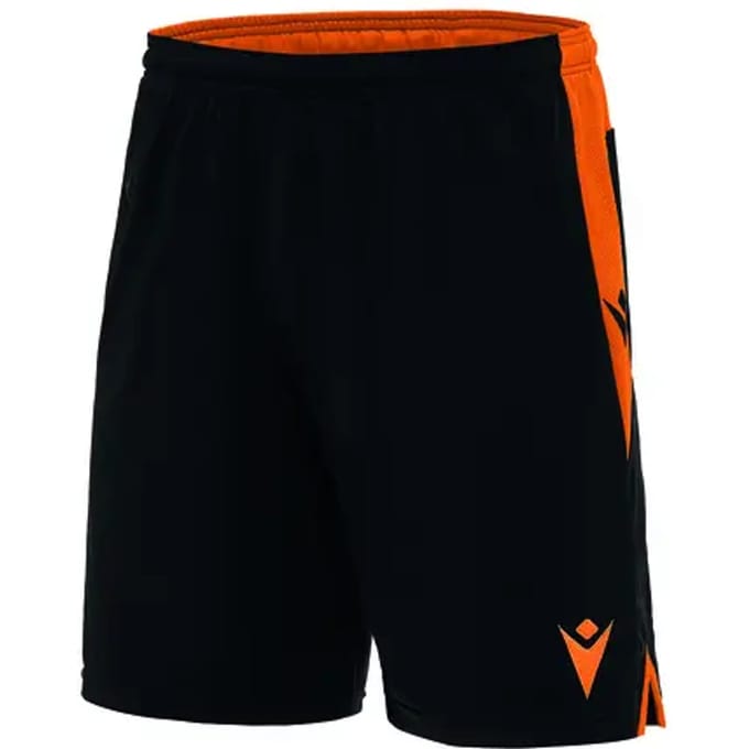 Macron Tempel Short Kinderen - Zwart / Oranje | Maat: 7-8 Y