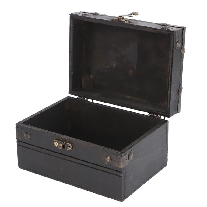 Retro Vintage Houten Sieradendoos Schat Opbergdoos Organizer Container Koffer Kist Snuffeldoos gray