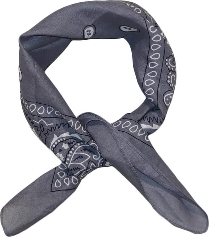 Bandana / Kleine Sjaal Grijs - Wit
