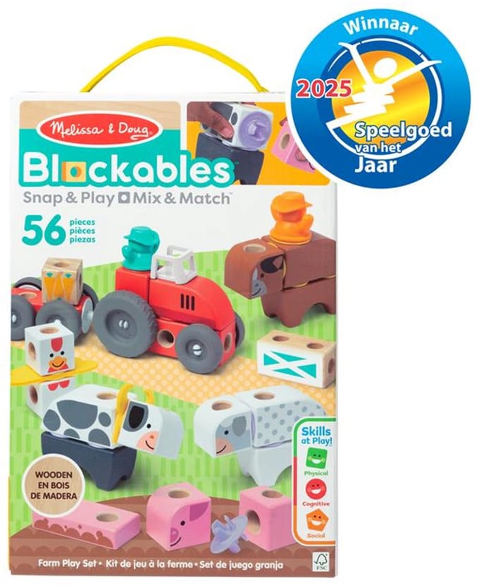 Spinmaster Melissa & Doug - Blockables Farm Play Set (56st) Houten speelgoed