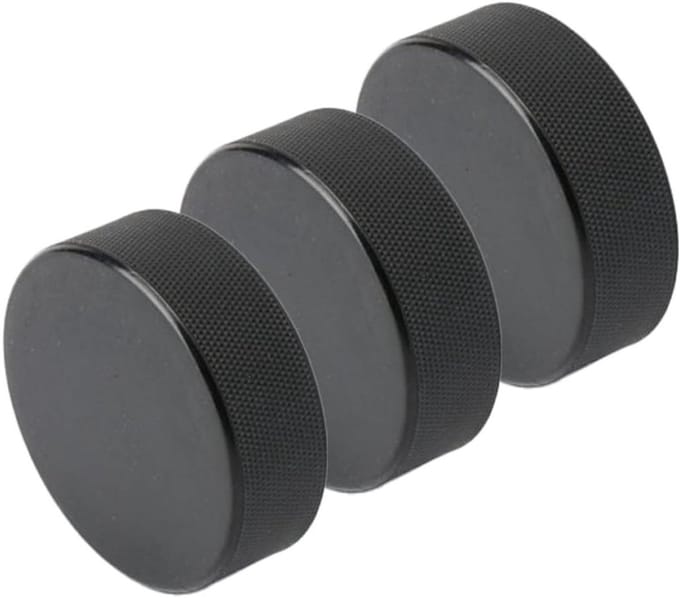 Allecto Plus - Rubber hockey discs in blauw - set van 3 stuks