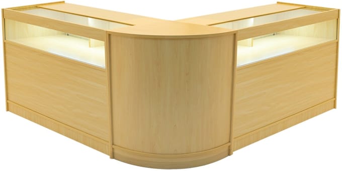 Iris led winkelbalieset - esdoorn - 2x120x60+60x60 cm - 2x b1200&cm60