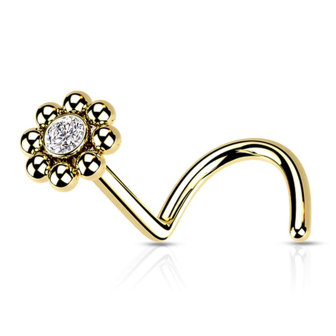 Neuspiercing PVD U-bocht beaded 0.8x6x4 - goud - LMPiercings