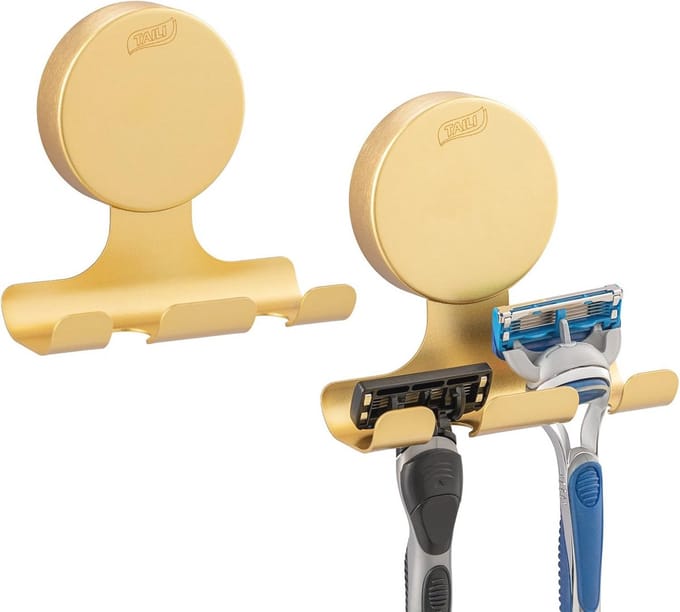 Douche Scheermeshouder met Zuignap - 2 Packs Herbruikbare Metalen Wandhaken voor Badkamer