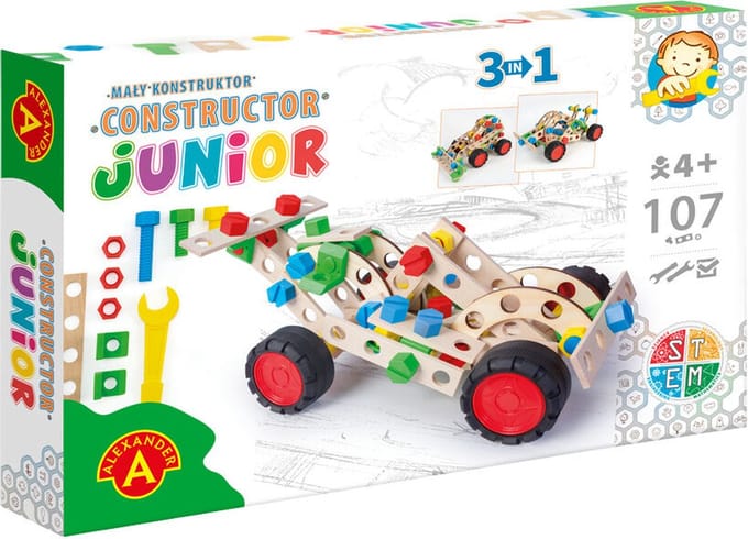 Alexander Toys Constructor Junior - 3×1 - Sportwagen - 107st