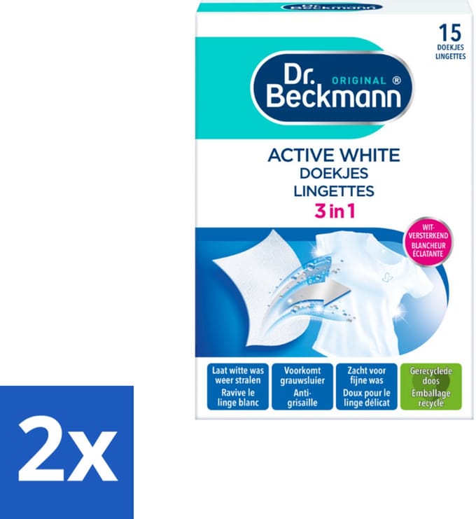 Dr. Beckmann Active White Sheets 15 stuks per verpakking - Voordeelverpakking - 2 stuks