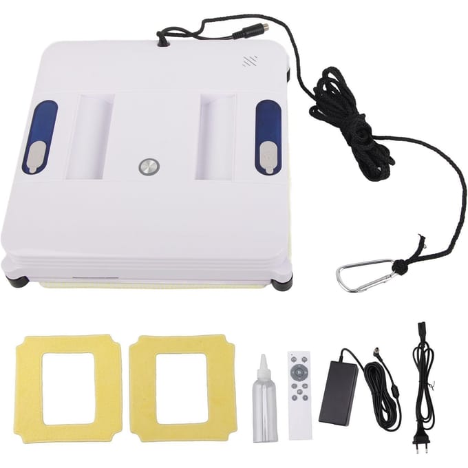 Robot Laveur de Vitres Automatique Robot Laveur de Vitres avec Double Pulvérisation d'Eau pour Murs Plats Tables white