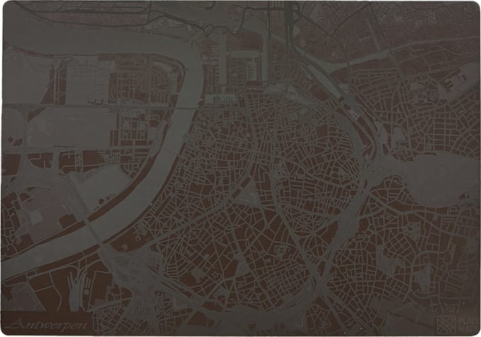 Place Maps Placemat Stadskaart Berlijn - Kunstleer - Mosgroen - 1 Stuk
