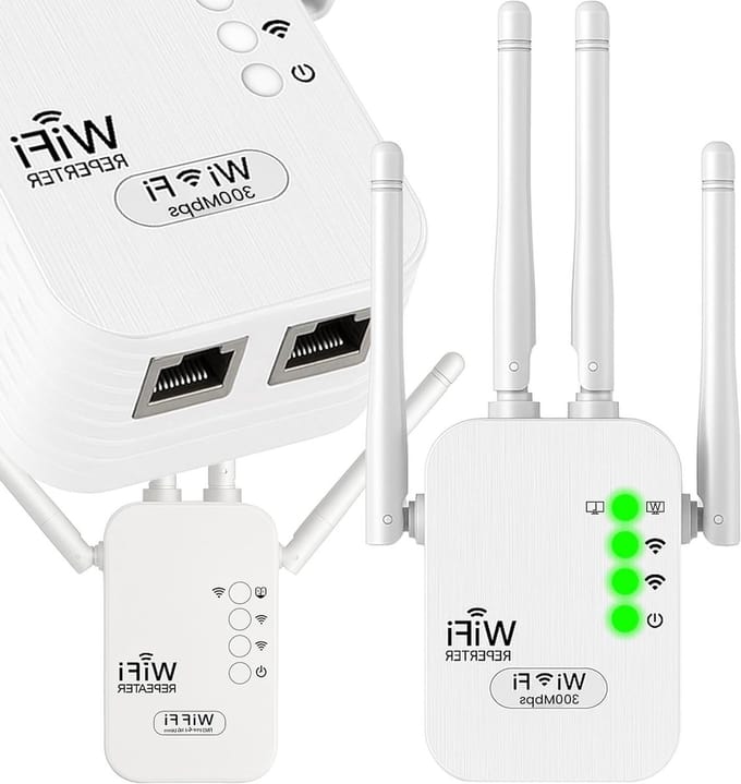 Wifi Repeater - Netwerk Versterker - Internet Uitbreiding - Vier Antennes - 300 Mbit/s - Wit