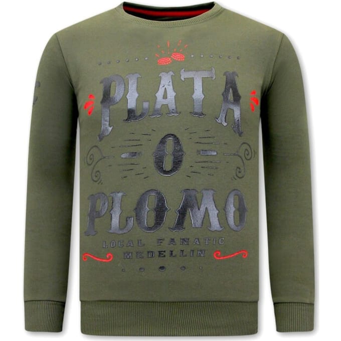 Heren Trui met Print - PLATA O PLOMO - Groen