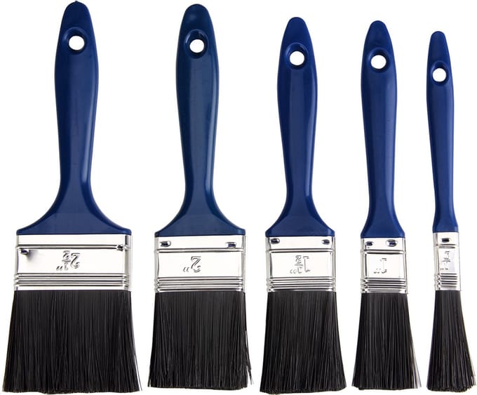 MONZANA Set van 5 Verfkwasten - Verschillende Maten - Blauw