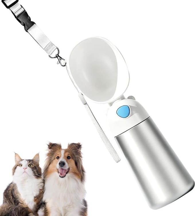 VHV - Honden Drinkfles - 600 ml RVS Waterdispenser - Lekbestendig - Voor Wandelen