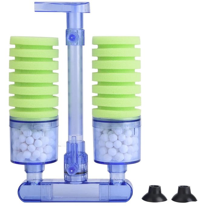 Aquariumfilter Luchtpomp Spons Biochemisch Zuurstofpomp voor Mini Aquarium Benodigdheden(XY-2882) beige