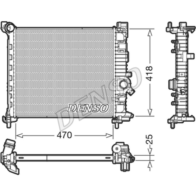 Radiator, motorkoeling DENSO DRM20114