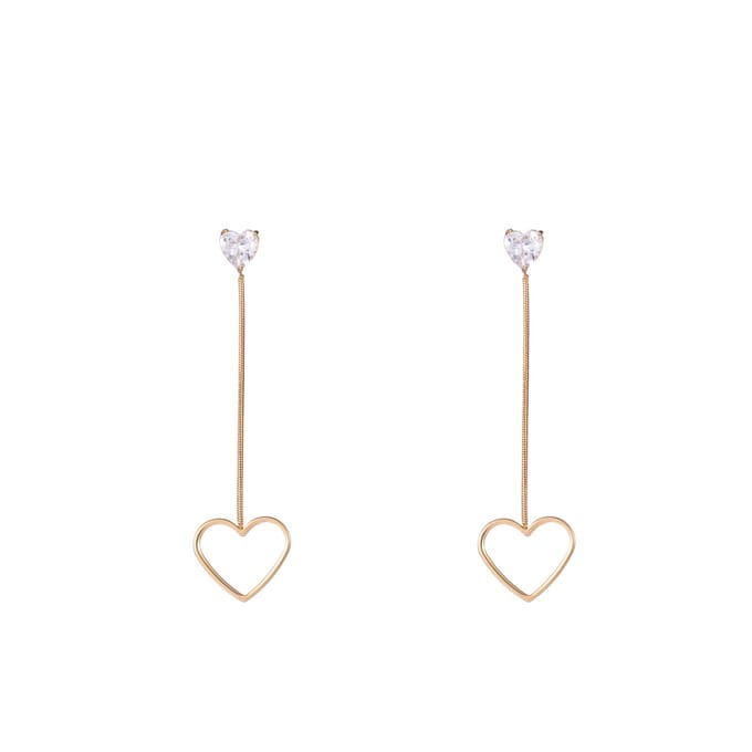 Go Dutch Label Oorknoppen double hart drop Goud