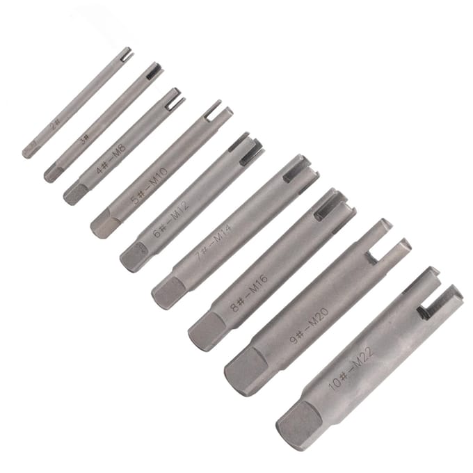 Staal Gebroken Kop Tappen Verwijderaar Gestripte Schroef Tap Uitdraaier?Set (#B) 9 Pcs Set blue