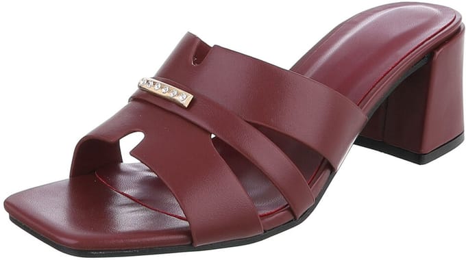 Dames muiltjes met blokhak en sierdetail Mt:36