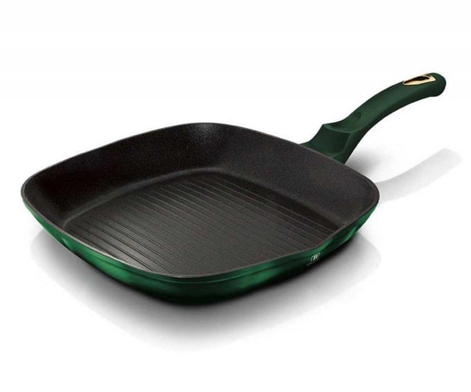 Berlinger Haus Emerald Serie - Titaan Grillpan - 28cm - Groen - Soft Touch Handgreep