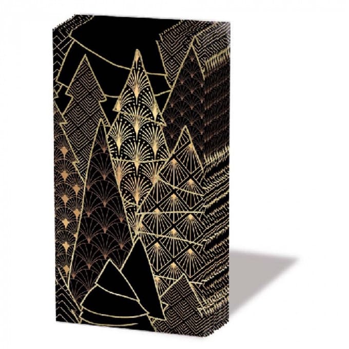 Zakdoeken Luxury trees black - Ambiente - 21x21 cm