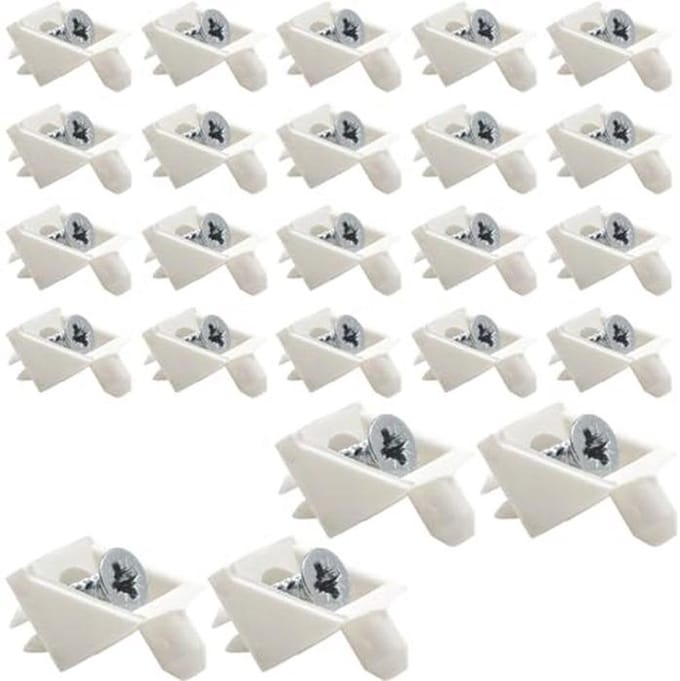 Plankhouders 24 stuks wit met schroeven voor IKEA systemen
