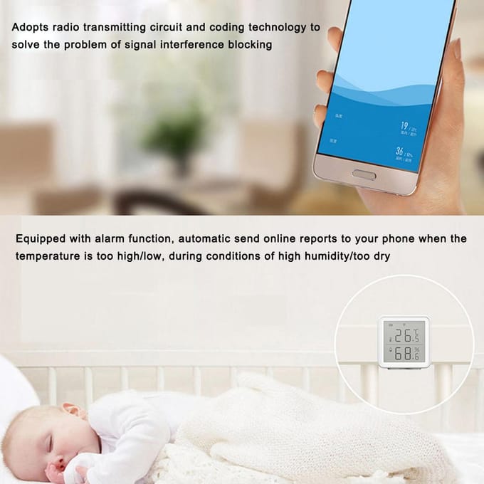 Tuya WIFI Intelligent Home Draadloze Temperatuursensor Domotica Scènesysteem Compatibel met veelkleurig