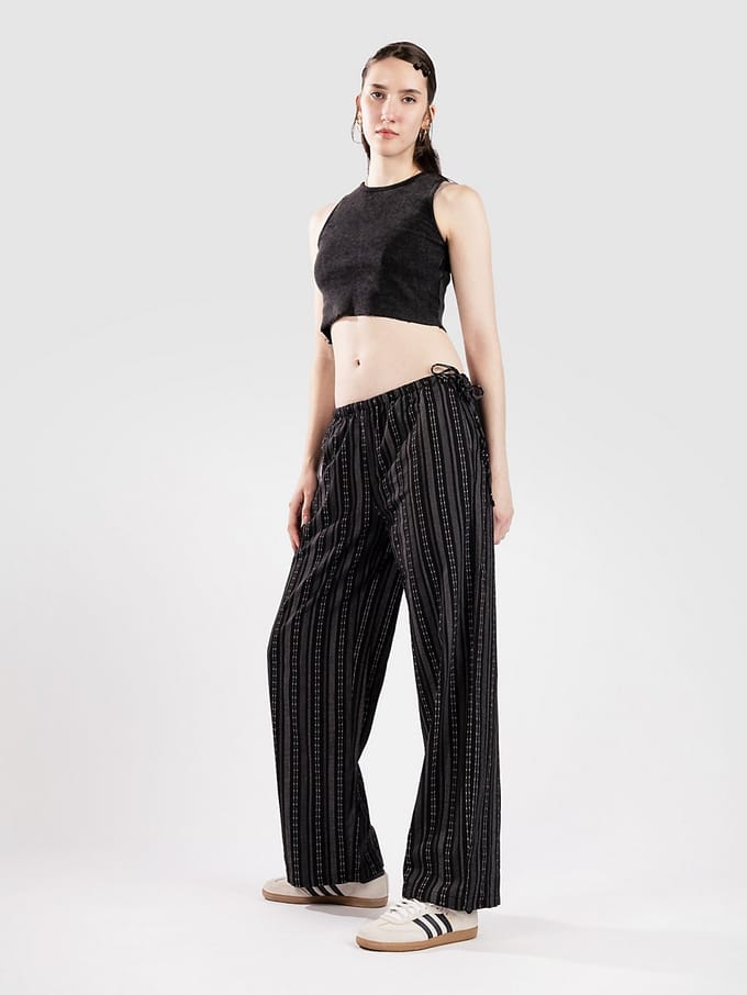 24 Colours 60910A Striped Broek zwart