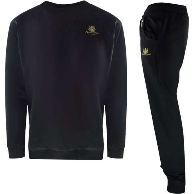 Aquascutum Iconic Crest Zwarte Crewneck Trainingsset