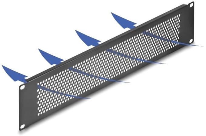 Delock 67036 19 inch Afdekking voor patchkast 2 HE Zwart