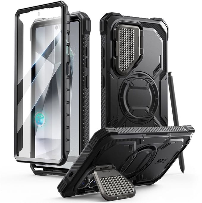Armorbox geschikt voor Samsung Galaxy S25 Ultra hoesje met screen protector - Zwart