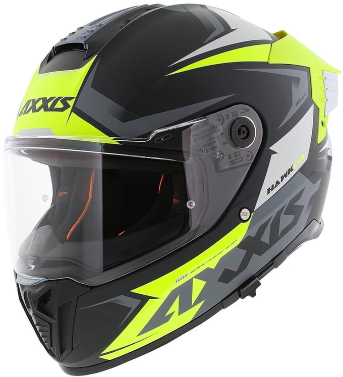 Axxis Hawk SV Evo Integraal helm Ixil mat zwart fluor geel L - Motorhelm / Brommerhelm