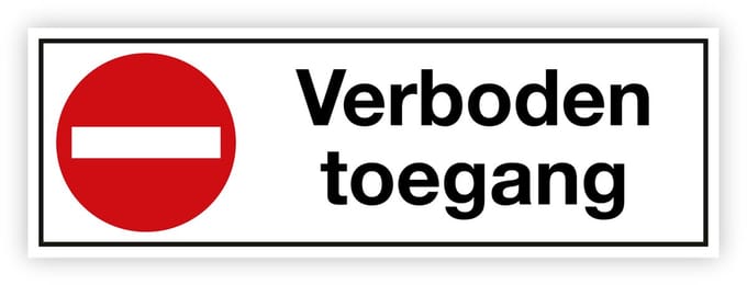Simbol® - Stickers Verboden toegang - Formaat 5 x 15 cm.