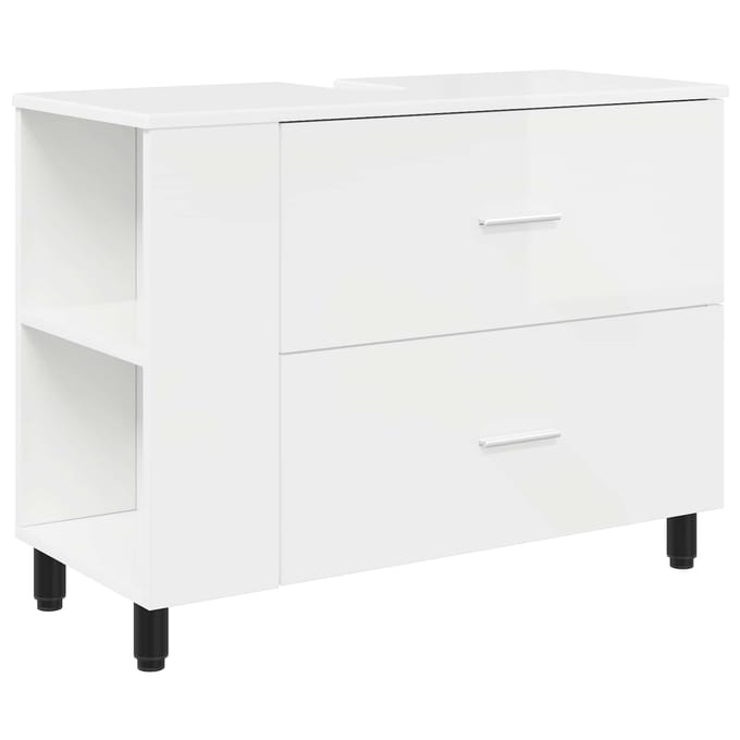 vidaXL - Badkamer - vaniteitsunit - Hoogglans - Wit - 80 - x - 35 - x - 60 - cm