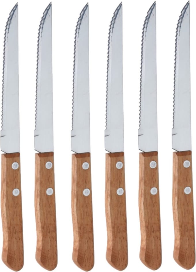 Steakmessen/vleesmessen bestek - 12x stuks - 21 cm - Keuken - Vlees snijden - Scherpe messen