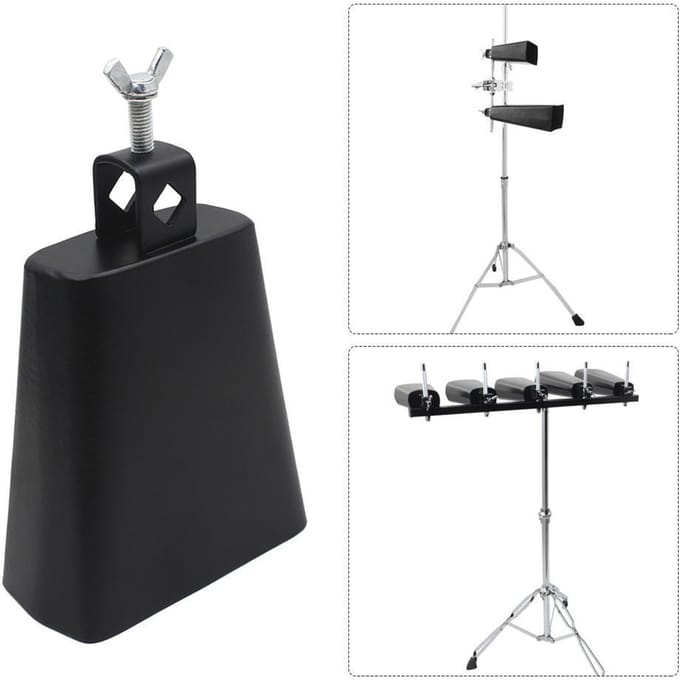 5 inch ijzeren koebel percussie-instrument met klepel voor drumsetkitaccessoire 5 zwart