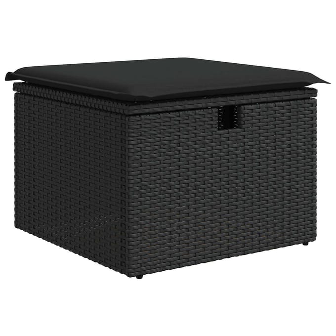 vidaXL - Bankstel - 5 - st - Zwart - poly - rattan