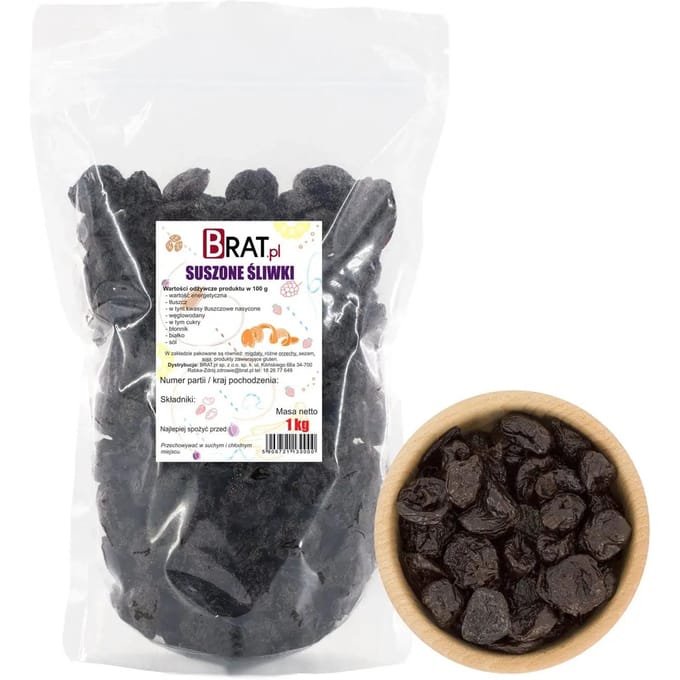 BRAT.pl – Gedroogde Pruimen – Zonder Pit – Natuurlijk – 1 kg