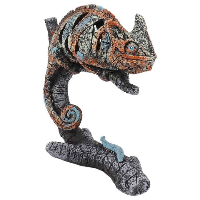 Kameleon Standbeeld Sculptuur Hars Kameleon Wild Dier Figuur Ornament voor Thuis Desktop black