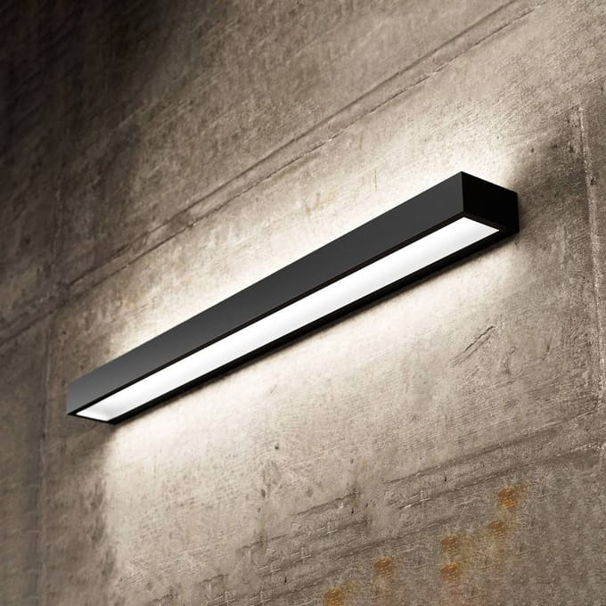MCJ LED wandlamp Mera, breedte 80 cm, zwart, 4000K