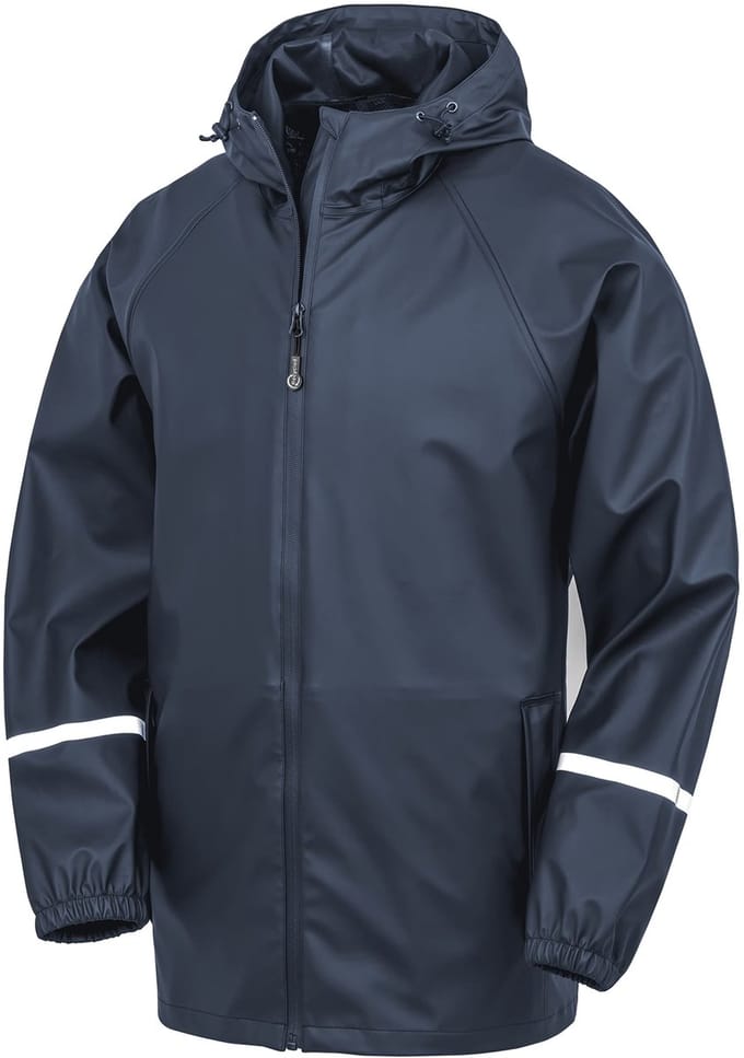 Result Prism PU Waterproof Jacket with Reflective Bands & Recycled Backing RT915 - Navy - S