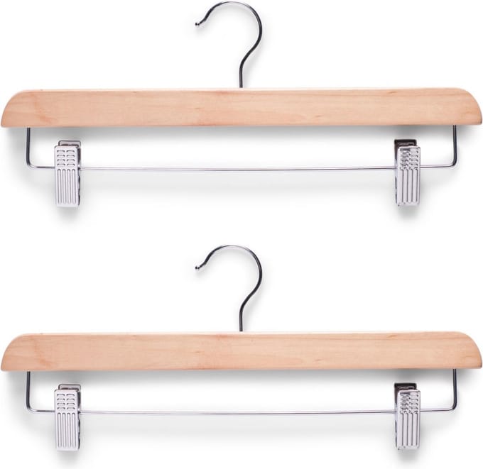 Zeller Kledinghanger - 6x - hout - 36 cm - luxe broek/rokhanger