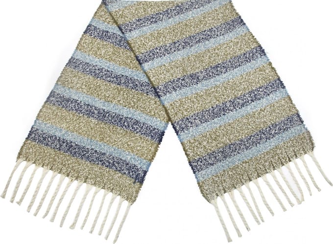 Cwi Sjaal - Gestreept - Dames 180 Cm - Blauw/bruin