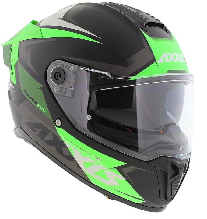 Axxis Hawk SV Evo Integraal helm Ixil mat zwart groen L - Motorhelm / Brommerhelm