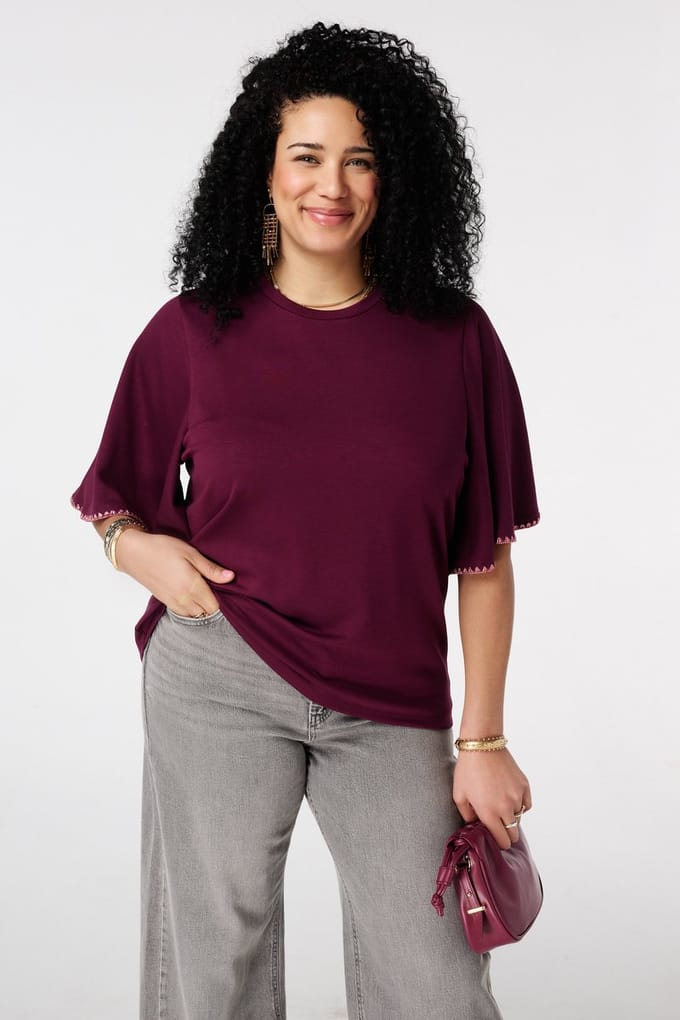 MS Mode T-shirt T-shirt met vlindermouwen