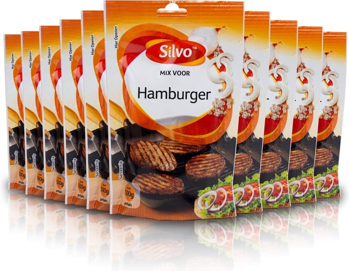 Silvo® | 10 x Mix Hamburger 38 gram | multipack | 1 zakje voor 500 gram gehakt